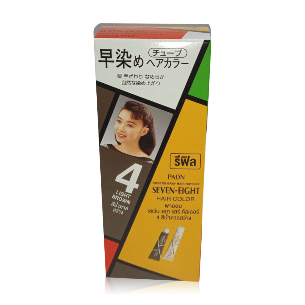 PAON Seven-Eight Refill Permanent Hair Color 80g #B4 Light ( สินค้าหมดอายุ : 2025.09.01 ) 