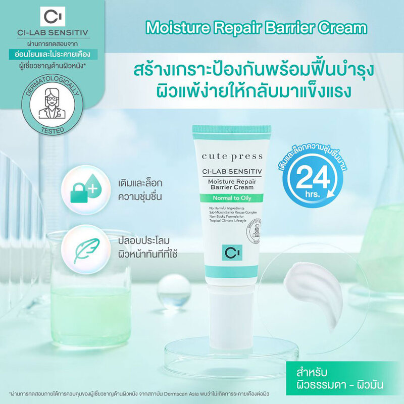 Cute Press Set 2 Items Ci-Lab Sensitiv Moisture Repair Dry To Very Dry Kit ( สินค้าหมดอายุ : 2025.09.01 ) 