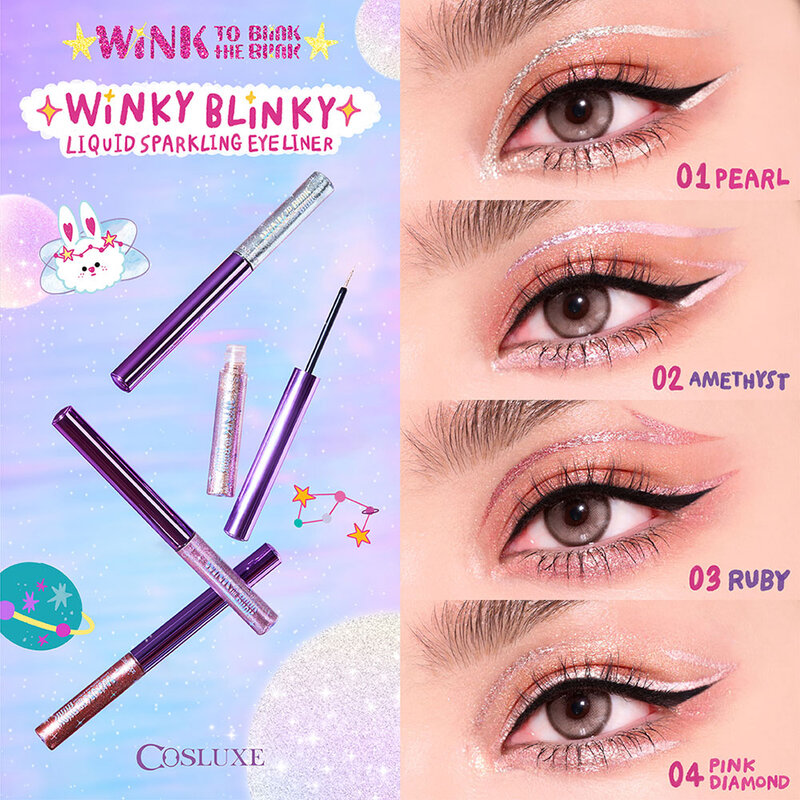 Cosluxe Winky Blinky Liquid Sparkling Eyeliner 3g #02 Amethyst