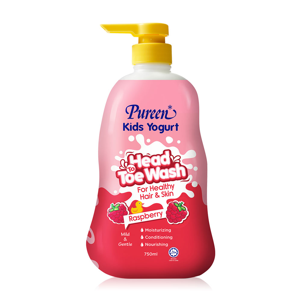Pureen Kids Yogurt Head To Toe Wash 750ml #Raspberry