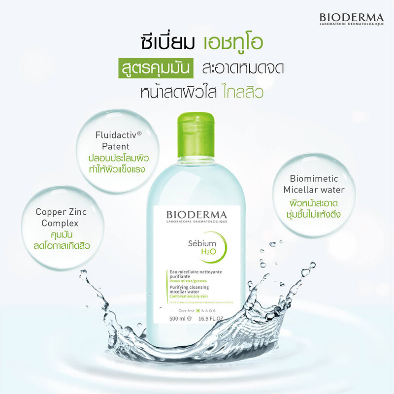 Bioderma Sebium H2O Cleansing 100ml ( สินค้าหมดอายุ : 2026.03.01 ) 