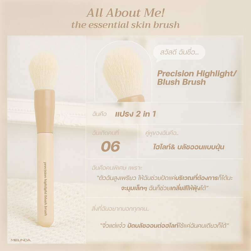 Mei Linda The Essential Skin Brush 1pc #06 Precision Highlight Blush Brush