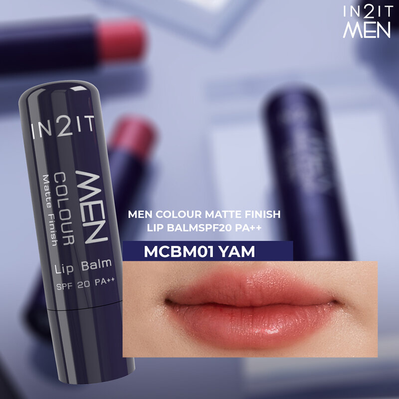 In2it Men Colour Matte Finish Lip Balm SPF20 PA++ 4.8g #MCBM01 Yam