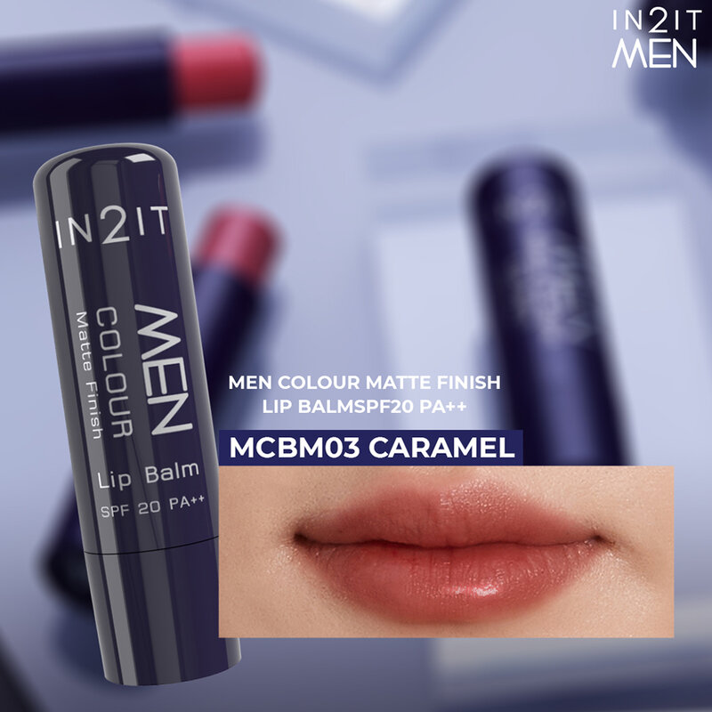 In2it Men Colour Matte Finish Lip Balm SPF20 PA++ 4.8g #MCBM03 Caramel