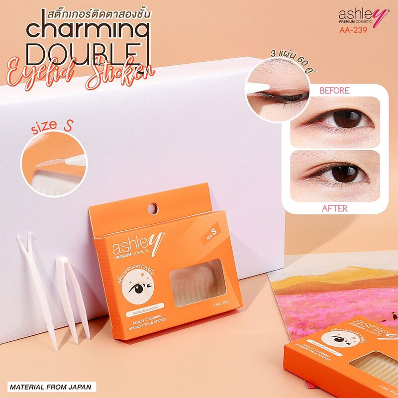 Ashley Charming Double Eyelid Sticker 60 Pairs #No.01 Size S