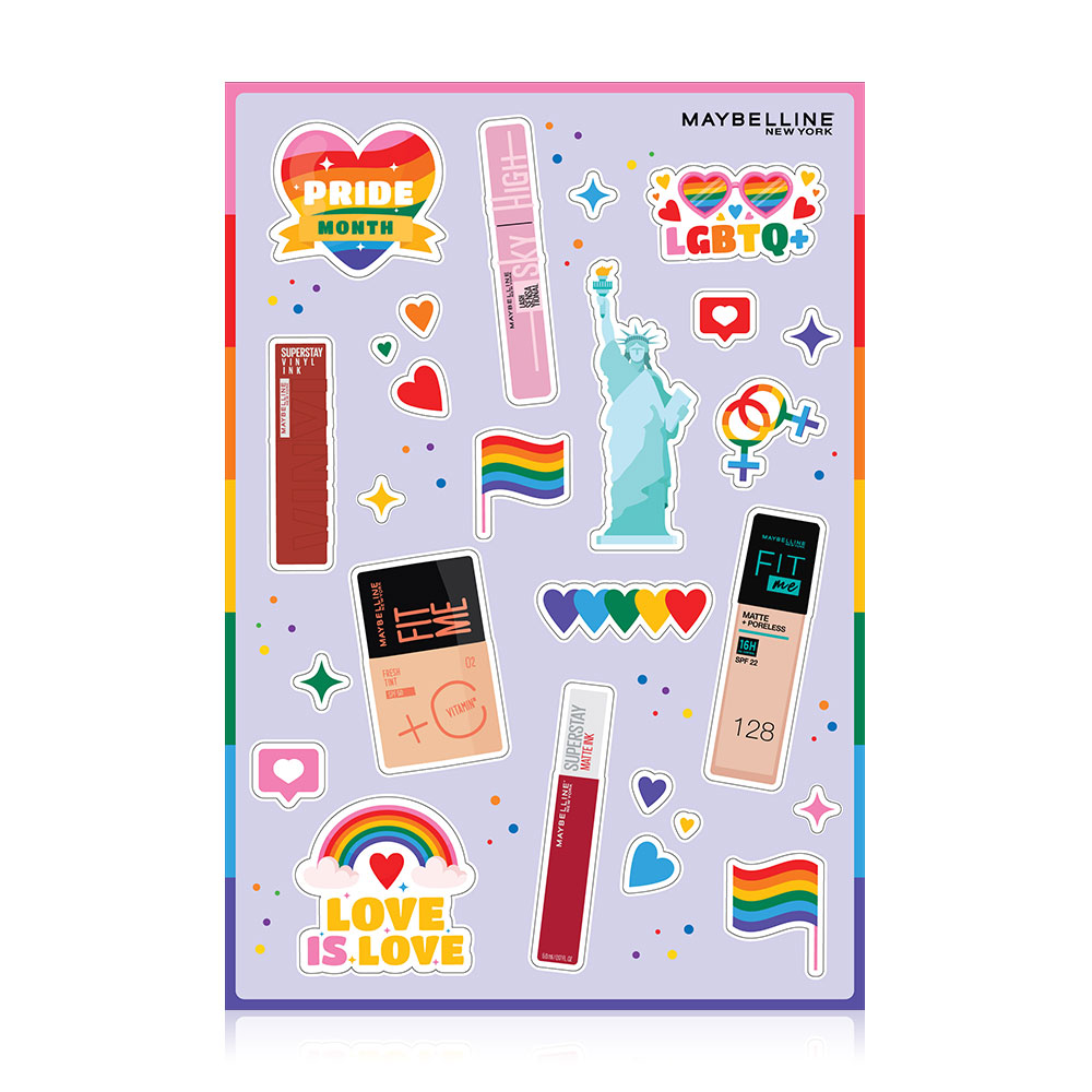 [Free Gift] Maybelline New York Let's Celebrate the Pride Month Sticker 1pc