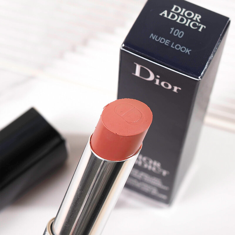 Dior Addict Shine Lipstick Intense Color Hydrating Floral Lip Care 3.2g #100 Nude Look