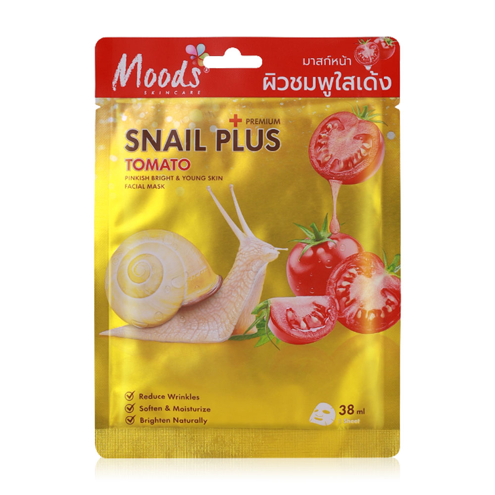 Moods Skin Care Moods Snail Plus Series Tomato Pinkish Bright & Young Skin Facial Mask 38ml