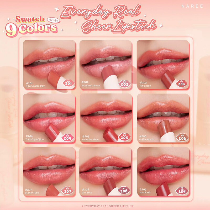 Naree Everyday Real Sheer Lipstick 3.5g #208 Girl Boss