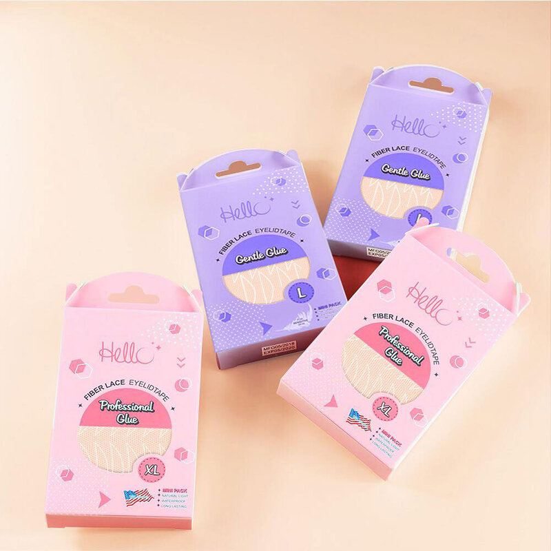 HELLO Fiber Lace Eyelid Tape Gentle Glue 30pairs #L (Mini Pack)