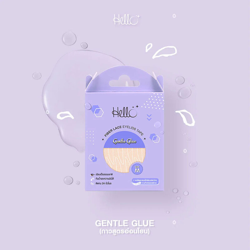 HELLO Fiber Lace Eyelid Tape Gentle Glue 30pairs #M (Mini Pack)