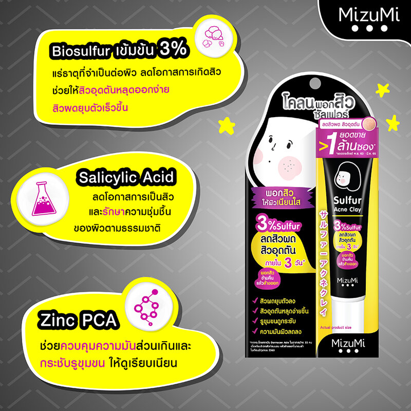 MizuMi Sulfur Acne Clay 13g