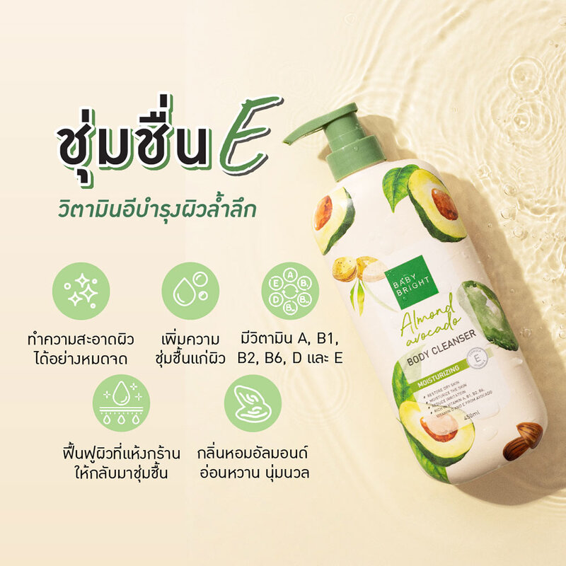 Baby Bright Almond Avocado Body Cleanser 450ml