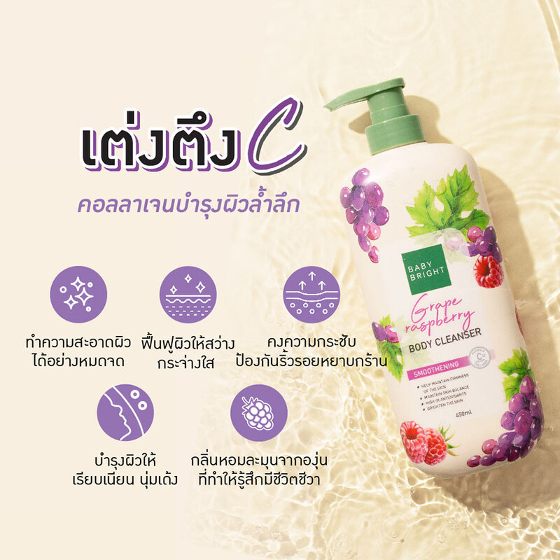 Baby Bright Grape Raspberry Body Cleanser 450ml