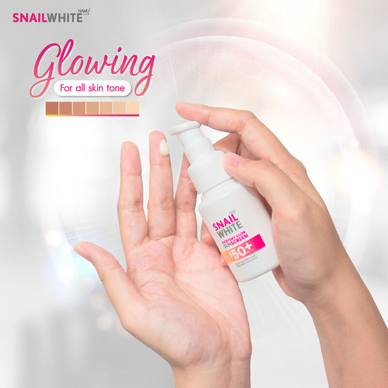 NAMU LIFE SNAILWHITE Everyday Glow Sunscreen SPF50+ PA++++ 50ml ( สินค้าหมดอายุ : 2025.11.25 ) 