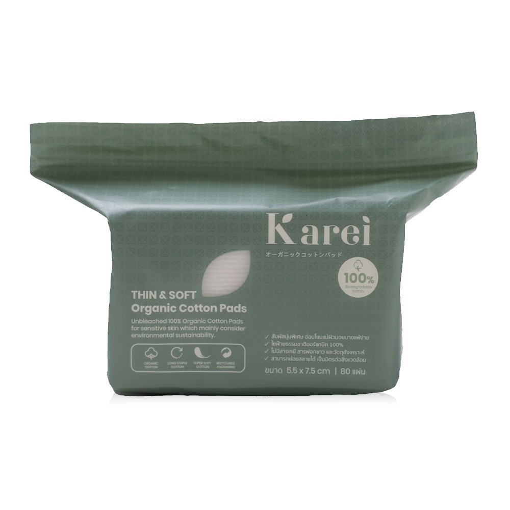 Karei Thin And Soft Organic Cotton 80 Pads
