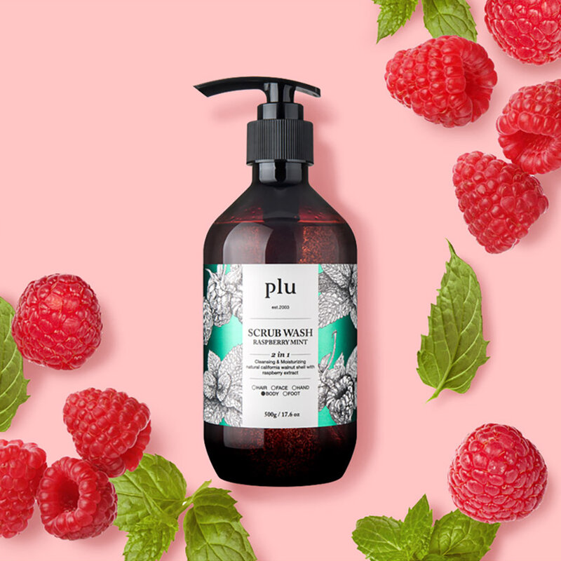 Plu Scrub Wash Raspberry Mint 500g