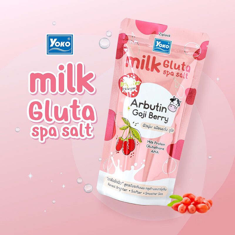 Yoko Milk Gluta Spa Salt Arbutin Goji Berry 300g