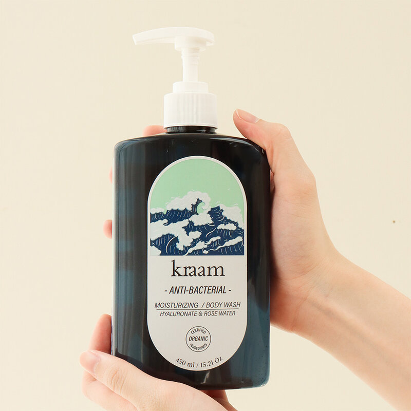 Kraam Anti-Bacterial Moisturizing Body Wash Hyaluronate & Rose Water 450ml