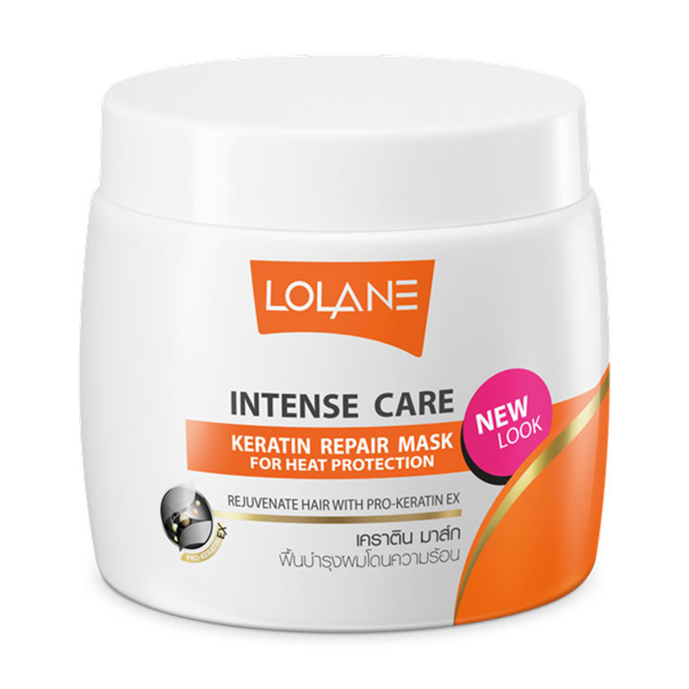 Lolane Intense Care Keratin Repair Mask for Hair Damaged from Heat & Blow Dry 200g