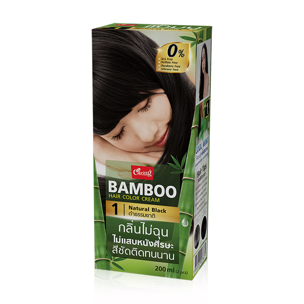 Caring Bamboo Hair Color Cream 100ml #1 Natural Black