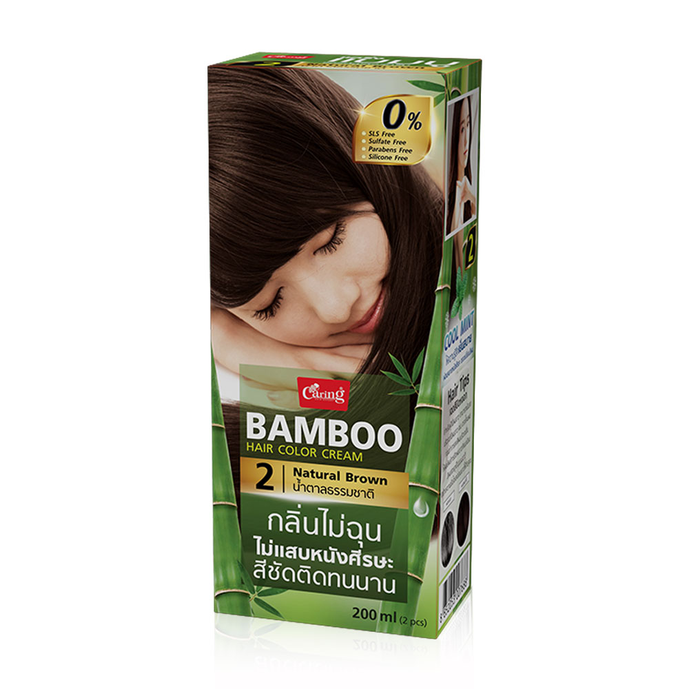 Caring Bamboo Hair Color Cream 100ml #2 Natural Brown