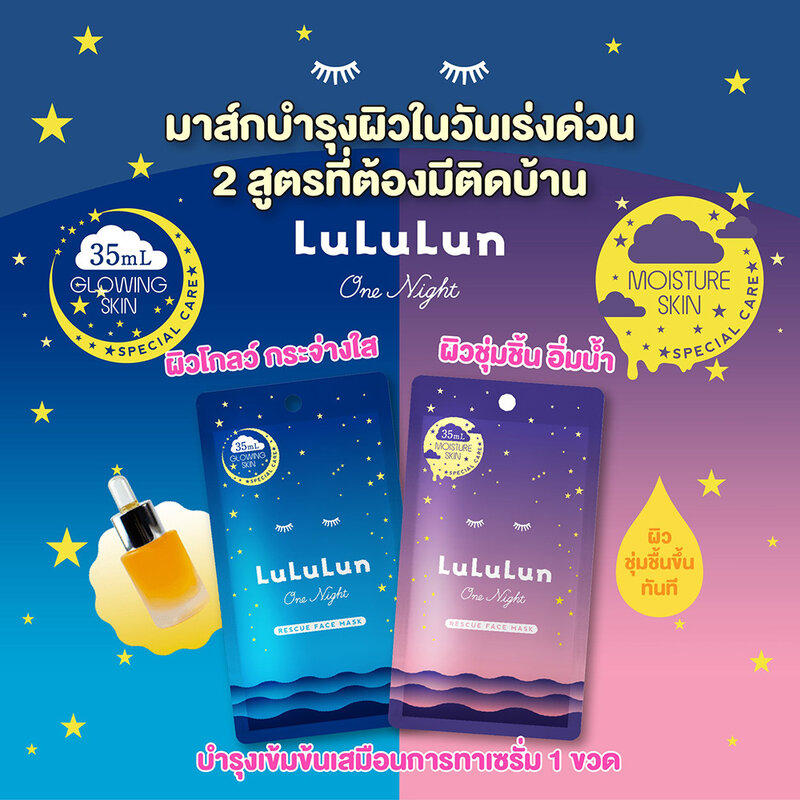 LuLuLun One Night Rescue Face Mask 35ml