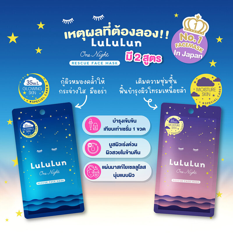 LuLuLun One Night Rescue Face Mask 35ml