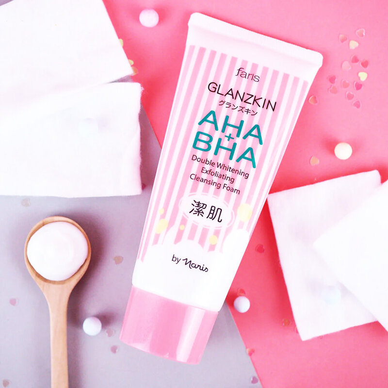Faris By Naris Glanzkin AHA + BHA Double Whitening Exfoliating Cleansing Foam 80g