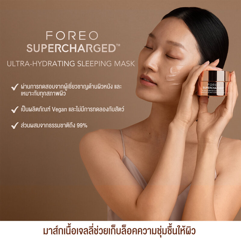 FOREO Supercharged Ultra-Hydrating Sleeping Mask 75ml ( สินค้าหมดอายุ : 2026.01.31 ) 