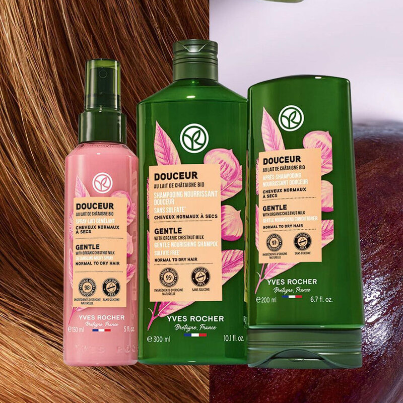 Yves Rocher Gentle With Organic Chestnut Milk Gentle Nourishing Shampoo 300ml