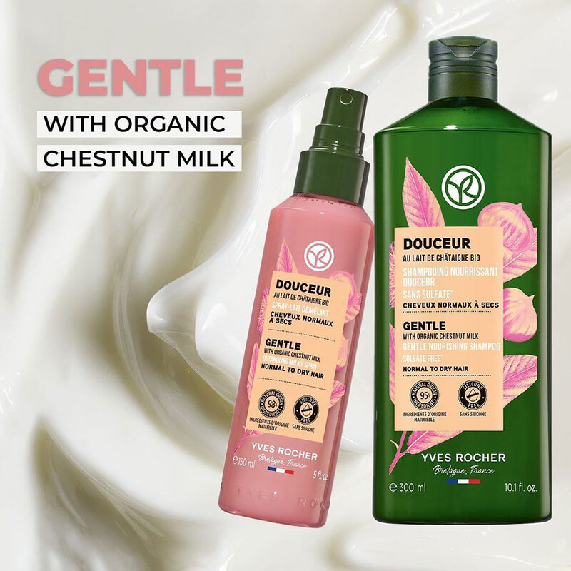Yves Rocher Gentle With Organic Chestnut Milk Gentle Nourishing Shampoo 300ml