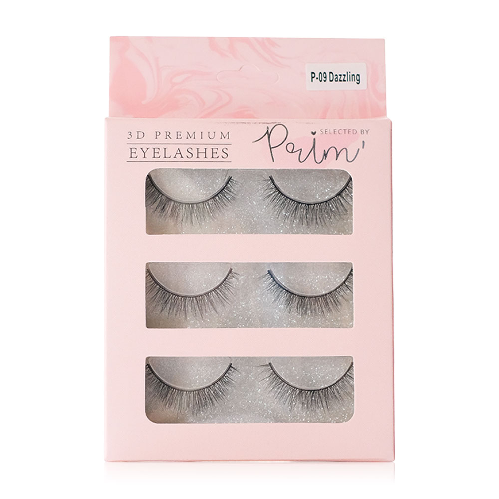 Selected By Prim' 3D Premium Eyelashes 3 Pairs #P-09 Dazzling