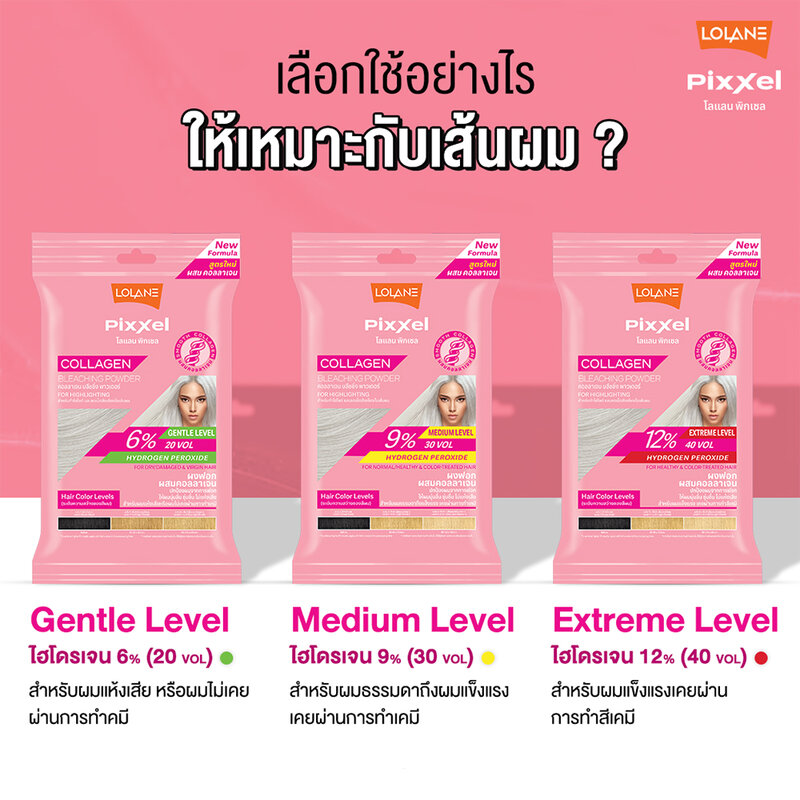 Lolane Pixxel Collagen Bleaching Powder Medium Level 15g