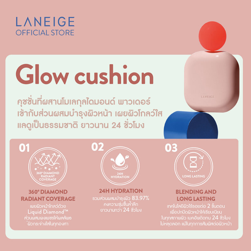 Laneige New Neo Cushion Glow 2023 [15g x 2pcs] #31N1 Brown ( สินค้าหมดอายุ : 2026.04.17 ) 