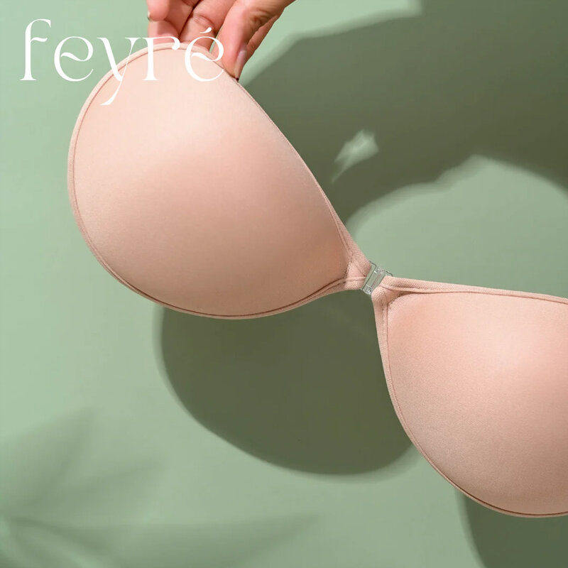 Feyre Round Shape Adhesive Bra Extra Push-Up 2cm Thickness Size A #Beige