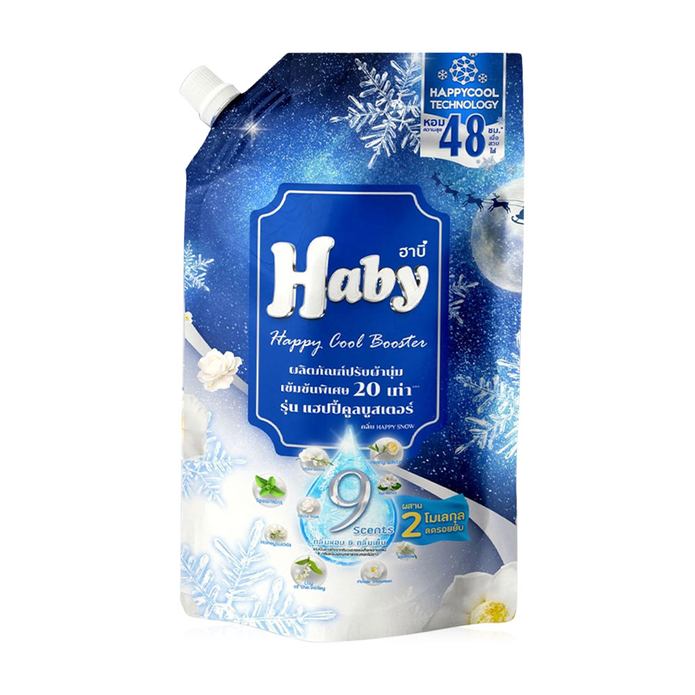 Haby Fabric Softener Happy Snow Happy Cool Booster Blue 540ml