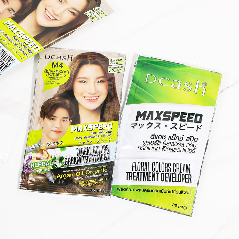 Dcash Max Speed Floral Colors Cream Treatment 70ml #M4 Moccha Brown Gold Reflect