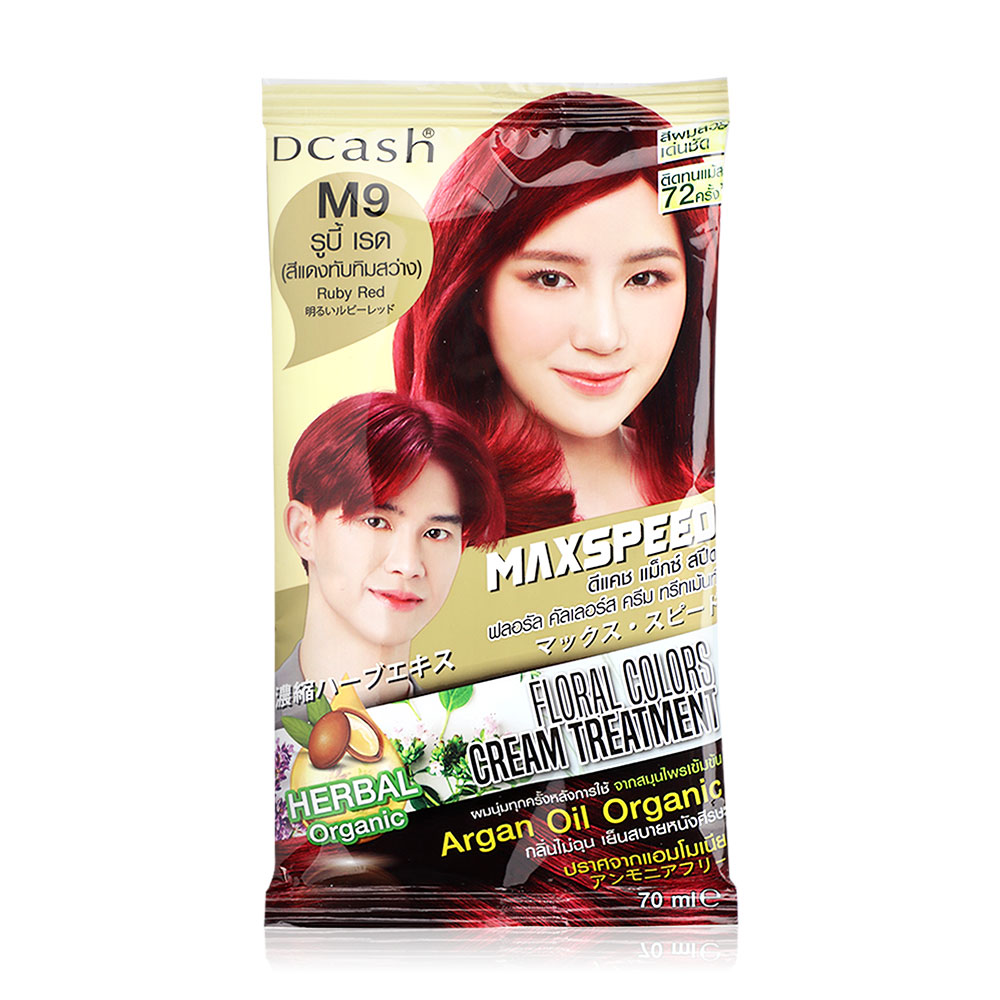 Dcash Max Speed Floral Colors Cream Treatment 70ml #M9 Ruby Red