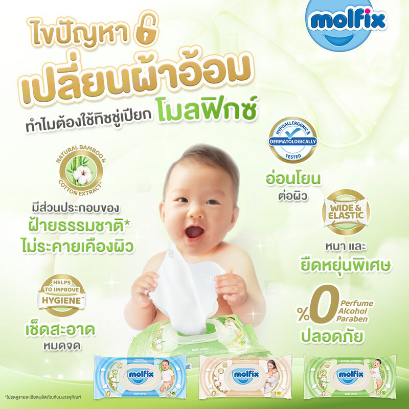 Molfix Hygienic Baby Wipes 100 Sheets