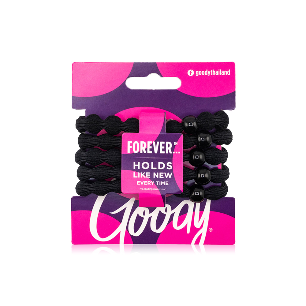 Goody Women's Black Forever Elastics 5pcs