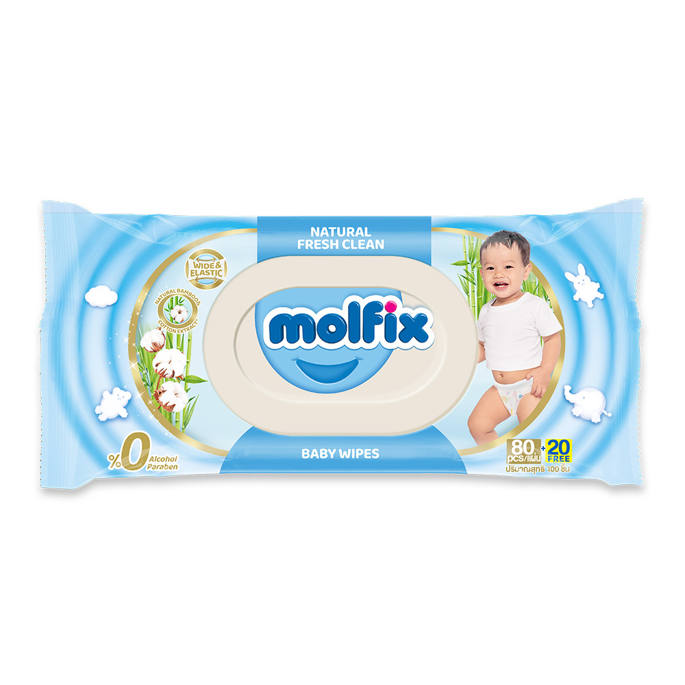 Molfix Fresh Clean Baby Wipes 100 Sheets