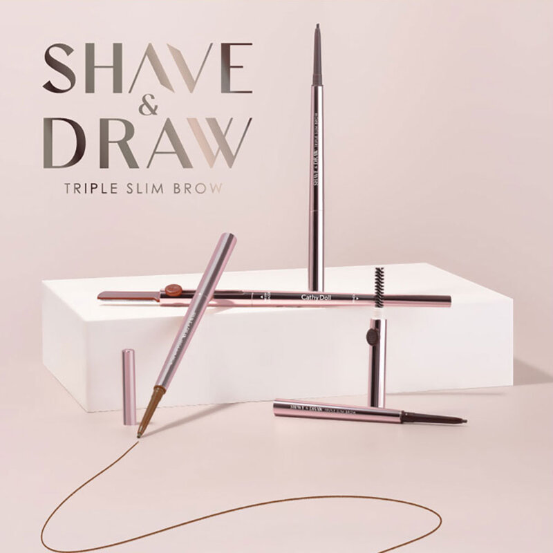 Cathy Doll Shave & Draw Triple Slim Brow 0.08g #01 Light Brown
