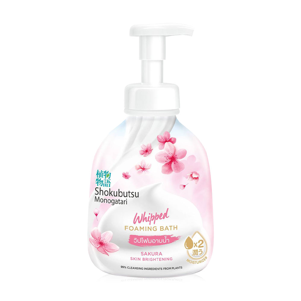 Shokubutsu Monogatari Whipped Foaming Bath With Sakura Extract Skin Brightening Formula 450ml