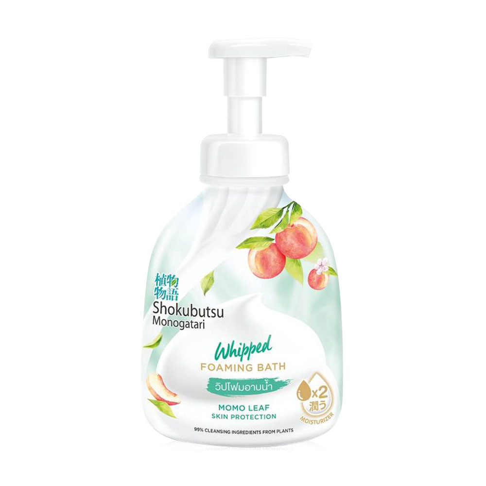 Shokubutsu Monogatari Whipped Foaming Bath Momo Leaf Skin Protection 450ml