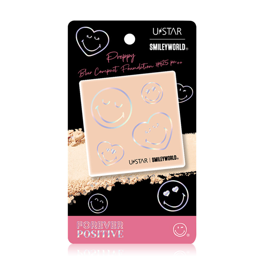 U-Star Smileyworld Preppy Blur Compact Foundation SPF25 PA++ 8g #Natural Beige