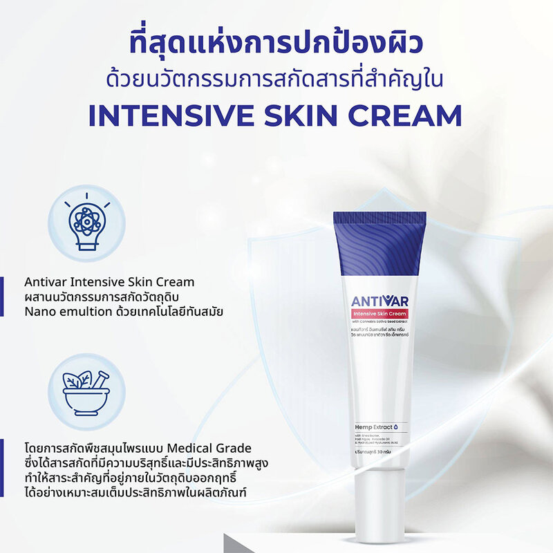 Antivar Intensive Skin Cream With Cannabis Sativa Seed Extract 30g ( สินค้าหมดอายุ : 2026.02.19 ) 