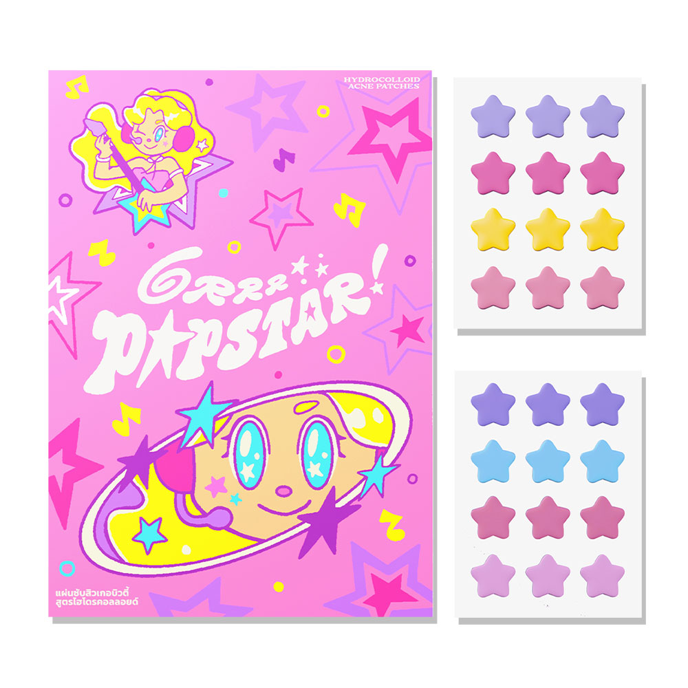 grrrbeauty Hydrocolloid Acne Patches 24 Dots #Pop Star