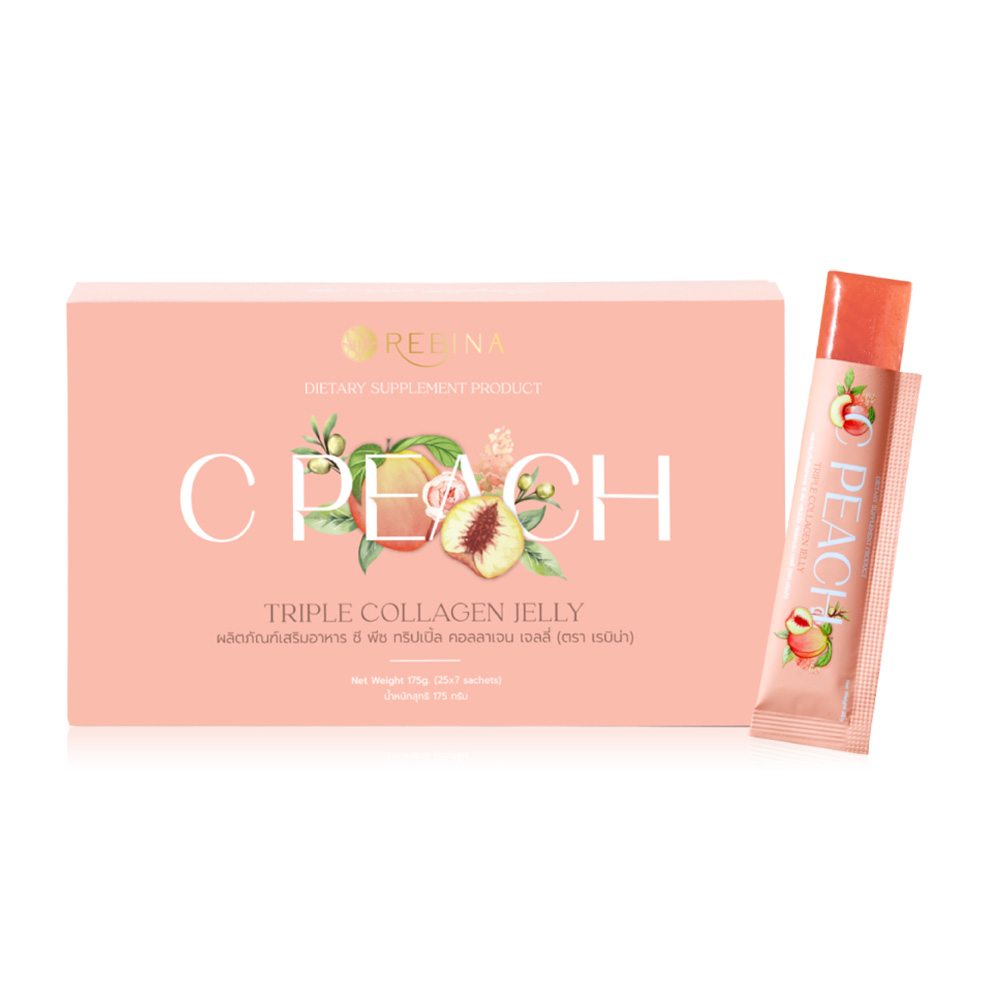 Rebina C Peach Triple Collagen Jelly [25g x 7Sachets]
