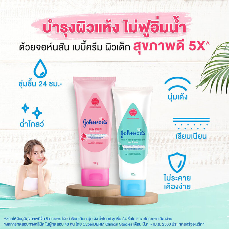 Johnsons Baby Milk + Rice Cream 50g